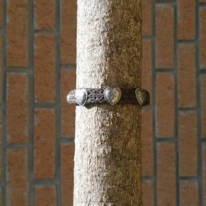 Nadim leather belt style bracelet, silver plated, about 10in long